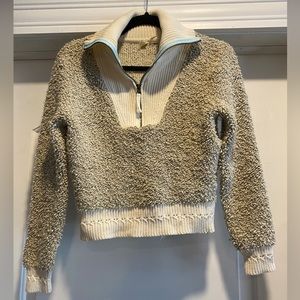 Moth 1/4 zip with popcorn texture from Anthropologie -XS